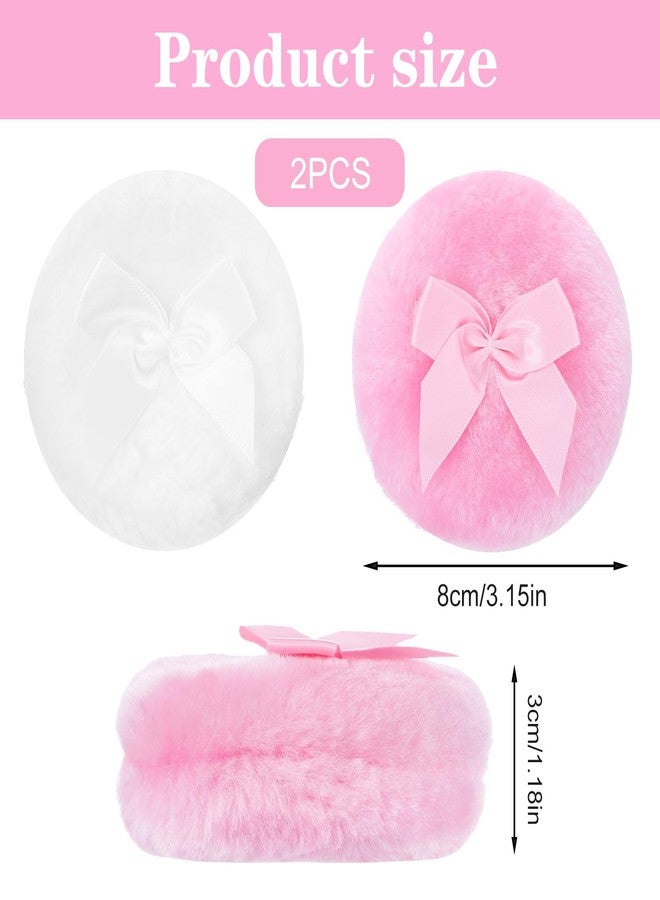 WJIAAA 2Pcs Large Fluffy Powder Puff, 3.5 Inch Soft Body Powder Puff Washable Reusable Round Powder Loose Puff for Kid Adult - Image 2